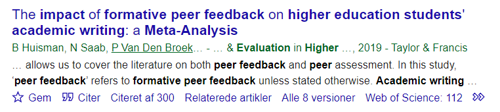 Visning af antal citationer i Google Scholar